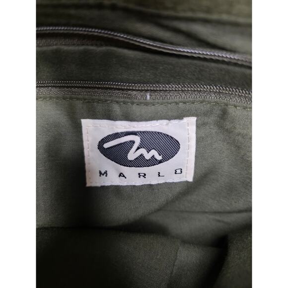 Marlo Olive Suede Studded Shoulder Bag Crossbody — Web Strap Boho - Picture 6 of 6